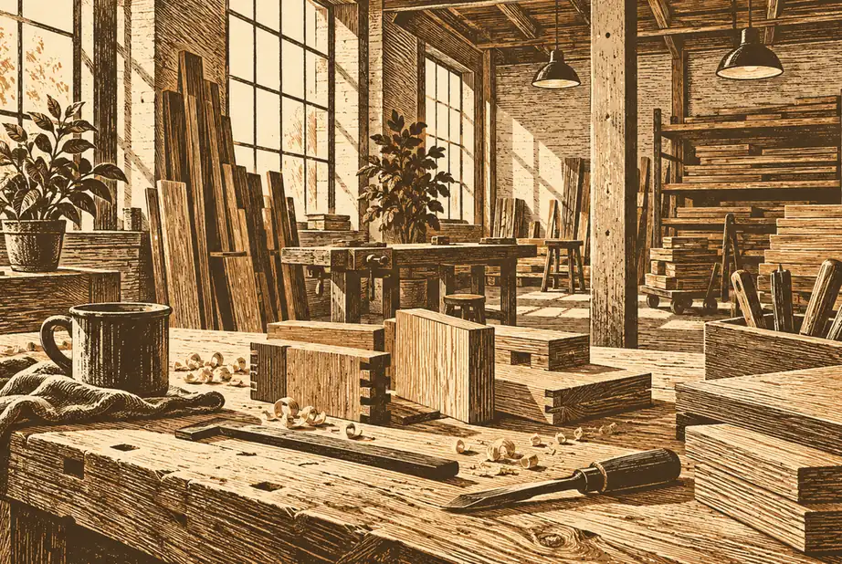 Illustration of construction businesses and their working space